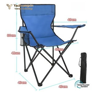 Silla Plegable Roja para Camping, Muebles de Jardín de Tela Oxford, Estilo Casual, Diseño Contemporáneo, Estructura de Hierro - Product Image 2
