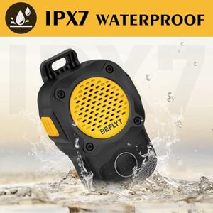 Haut-parleur Bluetooth à clipser, étanche IPX7, autonomie de 10 heures, micro intégré, ultra-léger et portable, pour la course à pied, la randonnée, le travail, les activités de plein air (Jaune) - Product Image 4