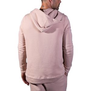 Sweat à capuche rose personnalisé pour homme, coupe ajustée, fermeture éclair, en molleton bouclette 60/40 mélange coton, vêtements de détente de luxe unisexe - Product Image 4