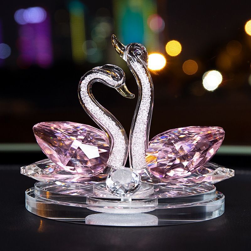 HZ Wholesale Christmas Crystal Glass Swan Wedding Party