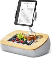 Support de tablette rotatif à 360° avec bol à collation intégré, support réglable pour iPad - Compatible avec les tablettes/Kindle/iPad/téléphones - Rose - Chine
