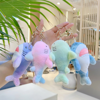 Porte-clés Requin en Peluche Adorable, Breloque de Sac Douce et Rembourrée, Pendentif Dauphin Coloré pour Sac à Dos et Clés de Voiture