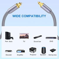 Nuevo Cable Toslink de Tendencia, Cable de Audio Óptico Digital, Cable de Fibra Óptica Macho a Macho para TV, PS4, Xbox, Reproductor de VD/CD