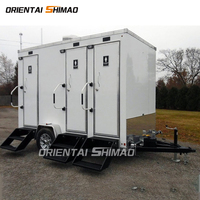 Toilettes portables intégrées pour les sites touristiques en plein air, protection de l'environnement, conteneur public, douche mobile pour le camping