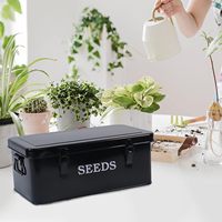 Boîte à graines en métal noir à 4 compartiments Boîte à graines sûre et sécurisée avec serrures