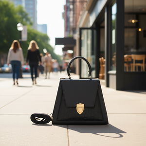 Bolso Bandolera Negro Biuna para Mujer de Fana, con Patrón Geométrico en PU, Cierre de Cremallera, para Uso Diario - Product Image 2