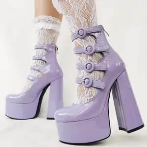 Y2k Sandalias 15 cm Size 47 Party Women Cute Lolita Buckle Strap Heel Sandal Platform Chunky High Heel Pumps Shoes for Women