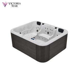 Vasca Idromassaggio Spa <span class=keywords><strong>Jacuzzi</strong></span> Quadrata per 4 Persone, <span class=keywords><strong>Economica</strong></span> e Multiuso, per Esterni e Giardino, Ideale per la Famiglia - Product Image 1
