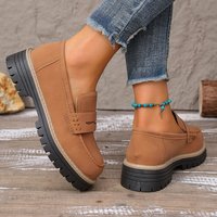 Mocassins Penny à plateforme épaisse pour femmes, personnalisés, en cuir, style vintage, à enfiler, antidérapants, à semelle épaisse, décontractés, vente en gros