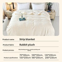 Plaid en fausse fourrure de lapin, style nordique, uni, chaud, doux, moderne et minimaliste, pour canapé, chambre, bureau, sieste, cadeau de vacances