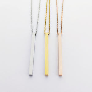 Collar con barra personalizada de 4 lados, joyería con logotipo personalizado, collar con barra vertical, collar grabable, barras, bisutería para mujer - Product Image 3