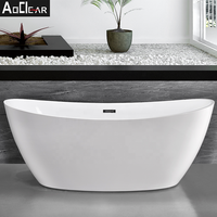 Baignoire simple en acrylique certifiée, baignoires d'angle à encastrer