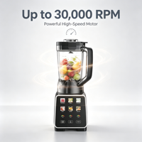 Mixeur Électrique Numérique Robuste 1400W, Bol Transparent 2L, 3 Vitesses, Broyeur de Glace, 6 Lames, Préparateur de Smoothies, Commande Tactile