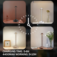 Vente chaude Rechargeable En Aluminium LED Lampe De Table pour Café Restaurant Décor Salon Veilleuse avec E26 Ampoule Base