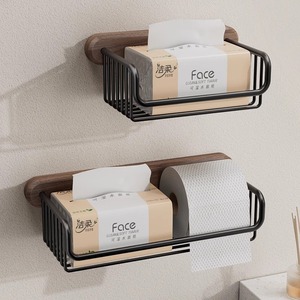 Porte-papier toilette mural en bois brun chaud avec étagère, en métal noir, style rustique campagnard, accessoires <span class=keywords><strong>de</strong></span> <span class=keywords><strong>salle</strong></span> <span class=keywords><strong>de</strong></span> <span class=keywords><strong>bain</strong></span>, décoration champêtre, rangement mural pour téléphone portable - Product Image 6