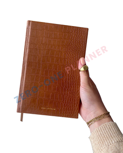 Personnalisé A4 A5 B5 B6 faux croc pu cuir relié relié cahier journal bullet horaire quotidien propagation planificateur agenda - Product Image 1