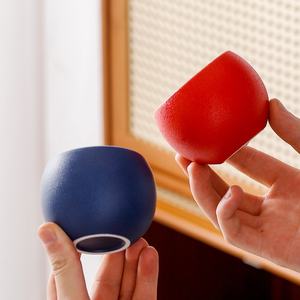 ถ้วยชาเซรามิกสีดำดีไซน์มินิมอลรูปไข่มังกร ขนาดเล็ก สำหรับใช้ส่วนตัว ใช้ในบ้าน สีพื้นเรียบง่าย - Product Image 3