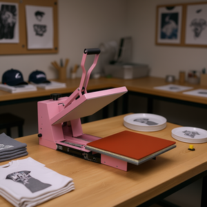 Presse à chaud Mini DB 15x15, plateau de 38 cm, semi-automatique, manuelle, pour transfert par sublimation sur t-shirts et casquettes, 220V - Product Image 2