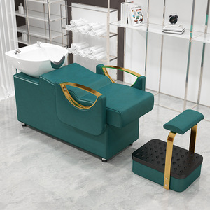 S Factory Outlet Net <b>Red</b> Half-Lying Barber Shop Special <b>Shampoo</b> Chair Modern High-End <b>Hair</b> Salon Synthetic Leather Metal Frame - Product Image 5