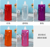 Sac à eau pliable en PE respectueux de l'environnement avec impression de logo pour les sports de plein air, l'alpinisme, les pique-niques portables