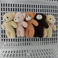 Porte-clés en peluche ours en velours perlé doux, mini jouet en peluche avec rembourrage en coton PP pour la décoration de sac et les cadeaux