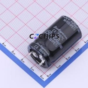 450MXG150MEFCSN22X35 Snap-in Aluminum Electrolytic Capacitor Through hole Component THT,D22xL35mm 150uF 20% 450V 10mm - Product Image 1