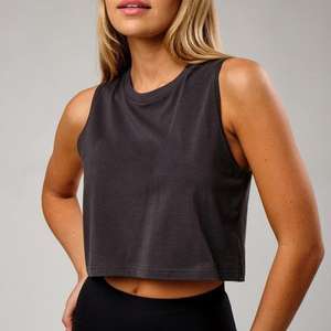 Camiseta sin Mangas Personalizada con Logotipo para <span class=keywords><strong>Mujer</strong></span>, Top Básico de Algodón, Camiseta de Yoga, Camiseta Deportiva para Gimnasio, Fitness, Running, Estilo Y2K, Tops para <span class=keywords><strong>Mujer</strong></span> - Product Image 1