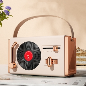 <strong>Creative</strong> Mini Retro <strong>Speaker</strong> Type-C Card U Disk Gift Vinyl Record Player Desktop Portable Sound - Product Image 5