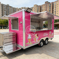 Camion de cuisine mobile sur mesure entièrement équipé, remorque de restauration de rue pour les entreprises de traiteur, chariot à hot-dogs et à café