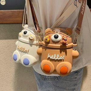 Seaygift pearl chain 3D cartoon stickers kawaii <span class=keywords><strong>hello</strong></span> bear big belly straw thermos flask cup bottiglia d'acqua isolata per bambini - Product Image 5