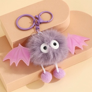 New Cute Plush Bat Keychain Bag Pendant Ins Plush Ball Monster Keychain Hanging Accessories Wholesale