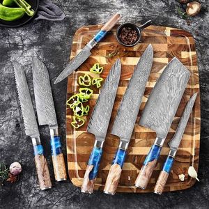 Set di coltelli <span class=keywords><strong>da</strong></span> Chef artigianali <span class=keywords><strong>da</strong></span> 7 pezzi <span class=keywords><strong>da</strong></span> cucina professionale per Chef culinari
