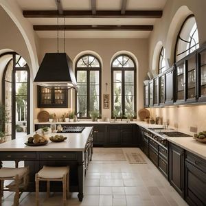 Aisdecor เครื่องปั่นไม้สไตล์คลาสสิกสีดำพร้อมเคาน์เตอร์หินอ่อนตู้เคลือบแล็กเกอร์สุดหรู - Product Image 2