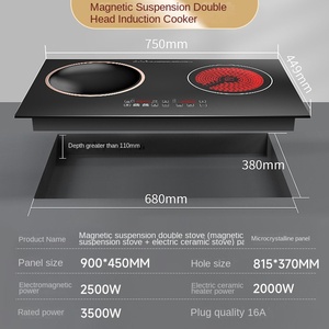 Placa de Cocina Eléctrica Portátil de Doble Quemador con Superficie de Hierro Fundido, Control de Perillas y Temporizador, Tamaño de 24 Pulgadas para Uso en Hoteles - Product Image 5