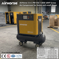 Compresseur rotatif à vis 900-1100L/min 7.5KW 220V 10HP avec contrôle automatique 200-300L Deux/Quatre en un