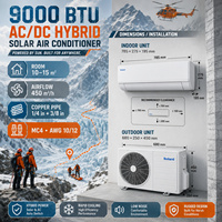 AC Solar 9000 BTU WIFI DC Inverter Wall Split Hybrid Pendingin Pemanas Grid+Home Eco Quiet Rumah Tangga Luar Ruangan Hotel
