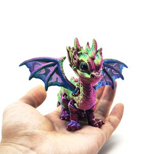 SHIQU Precio de Fábrica, Modelo de Dragón Animal Móvil Impreso en 3D, Juguete de Plástico con Articulaciones y Adornos Decorativos - Product Image 4
