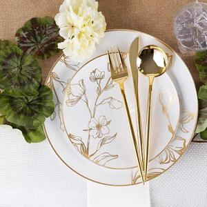 Home <span class=keywords><strong>Party</strong></span> Voyage Salle à manger Essentials Slim Poignées Durable PS Couverts En Plastique Ensemble Métallique Brillant Couteau Fourchette Cuillère 25 PCS/Bag - Product Image 3