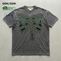 T-shirt en coton épais 300 GSM, coupe ample, effet délavé vintage, broderie personnalisée, style streetwear oversize, tee-shirt vierge