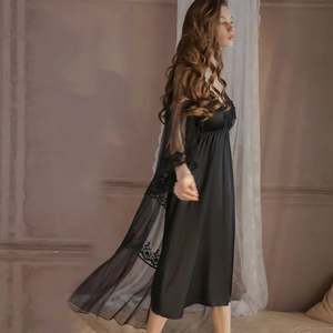 Ensemble de lingerie romantique pour femmes, robe de nuit sexy en maille transparente avec bretelles rembourrées, ensemble de deux pièces, vêtements de nuit pour la maison, pyjamas - Product Image 3