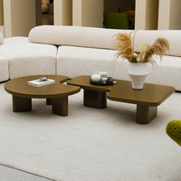 Table basse en bois de luxe moderne pour salon, design haut de gamme, table basse modulaire en bois