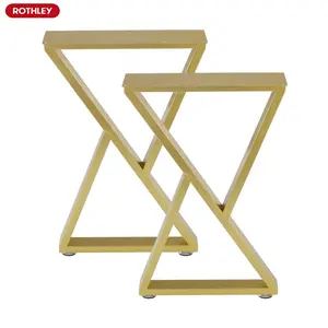 ROTHLEY Diy Manufacture Furniture Leg Chrome Square Heavy Duty Iron Coffee Dining Office Desk Restaurant Gold Metal Table Legs