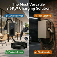 Nouveau chargeur EV Schuko portable Type 2 16A, courant réglable, intelligent, étanche IP66, sortie 3,5 kW pour voiture électrique niveau 2