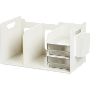 Good Products Of The Times Bookend <b>Storage</b> Rack With <b>Drawers</b> 368x205x204 <b>Plastic</b> Desktop Organizer For Student Use - Product Image 1