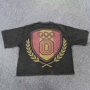 Camiseta de Hombre de Lujo Personalizada con Lavado Ácido Vintage - Algodón de Alta Calidad, Diseño Corto, Estampado Serigrafiado, Marca, Ajuste Holgado Oversize - Product Image 2