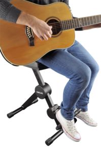 QUIK LOK - DX/749, Adjustable Musicians' Stool, 11 Height Positions 58-90 Cm, <b>Footrest</b> & Backrest, Cushion, 8 Kg, Black - Product Image 3