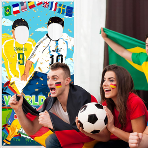 Wereldbanner Landvlaggen van de wereld 2026 Internationale decoraties Fotoachtergrond, 70x35in, versie voor twee personen - Product Image 4