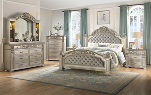 Set di Mobili per <span class=keywords><strong>Camera</strong></span> <span class=keywords><strong>da</strong></span> <span class=keywords><strong>Letto</strong></span> in Stile Americano Moderno, Arredamento in Legno Massello Intagliato per <span class=keywords><strong>Letto</strong></span> Matrimoniale - Product Image 2