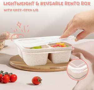 Dropshipping ShopifyBento Boîte à lunch Contenants pour snacks Contenants pour la préparation de repas Conteneurs pour le stockage des aliments pour l'école, le travail et le trav - Product Image 4