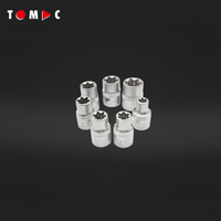 Jeu de douilles à cliquet multi-tailles TOMAC Professional 3/8" (E8-E18) en acier chromé pour adaptateur de clé à douille universelle, outil à main